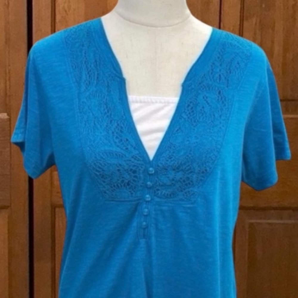 Northcrest Blue Short Sleeve Top - Picture 2 of 3
